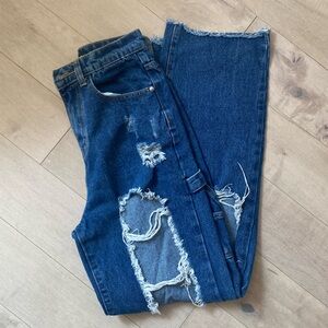 Baggy Open Thigh Boyfriend Jeans